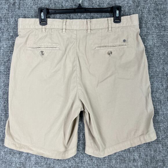 Peter Millar Mens Basic Khaki Chino Shorts 34 Beige Preppy Club Golfing Everyday - Picture 2 of 9